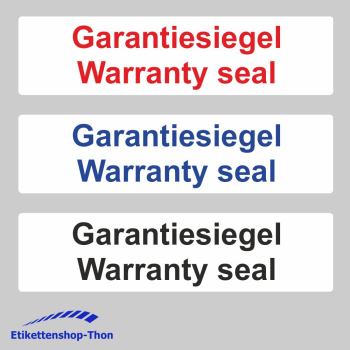 SECURITY WHITE PE - Sicherheitsetiketten "Garantiesiegel Warranty seal" auf Rolle - 80 x 20 mm - 1000 Stück